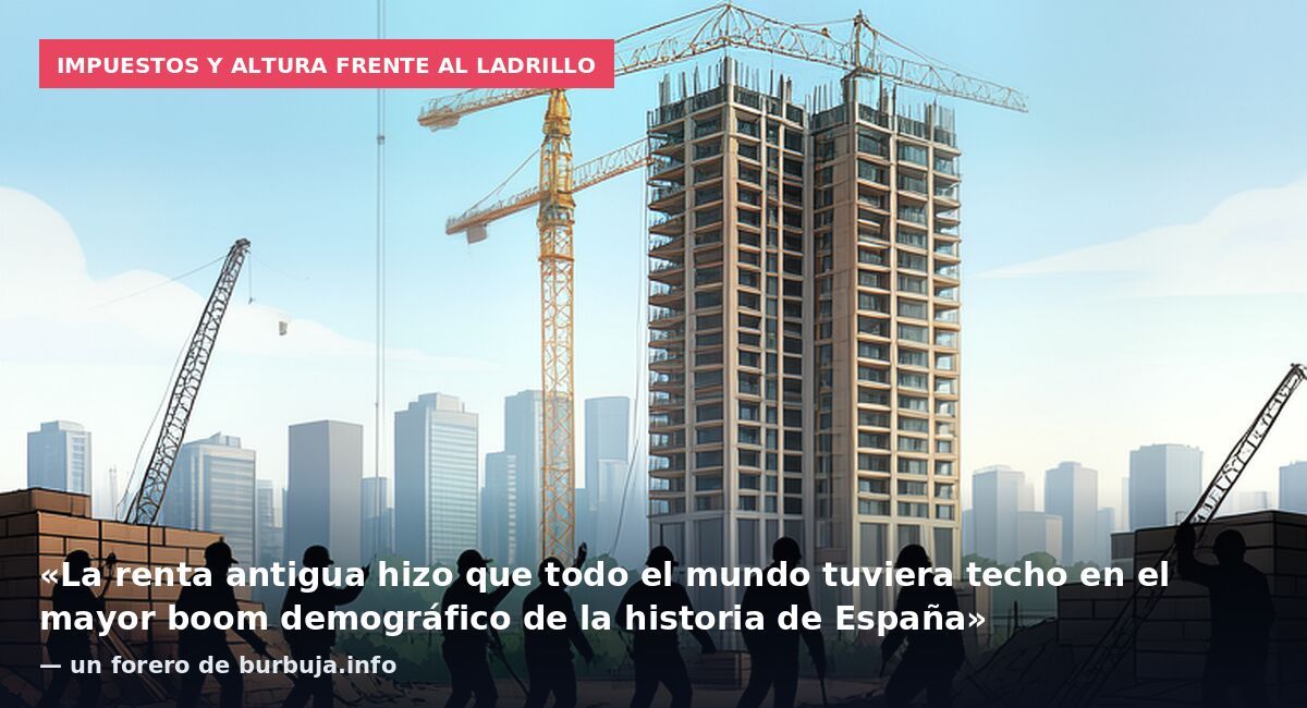 Impuestos y altura frente al ladrillo: «La renta antigua hizo que todo el mundo tuviera techo en el mayor boom demográfico de la historia de España» — un forero de burbuja.info