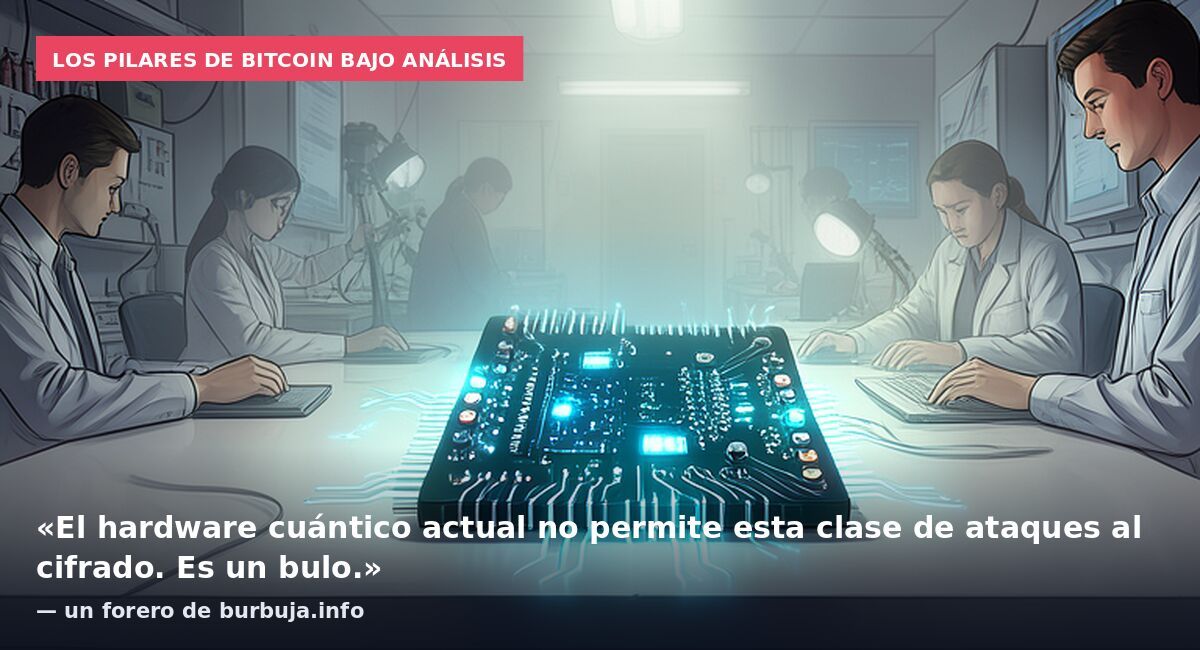 Los pilares de bitcoin bajo análisis: «El hardware cuántico actual no permite esta clase de ataques al cifrado. Es un bulo.» — un forero de burbuja.info