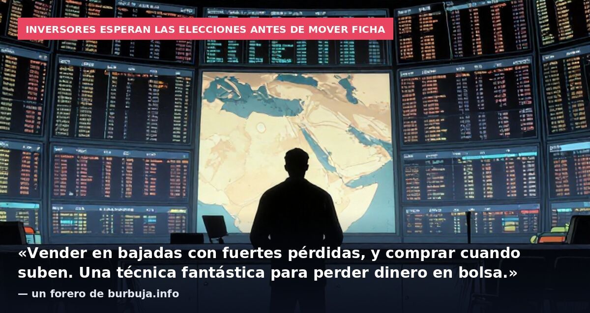 Inversores esperan las elecciones antes de mover ficha: «Vender en bajadas con fuertes pérdidas, y comprar cuando suben. Una técnica fantástica para perder dinero en bolsa.» — un forero de burbuja.info
