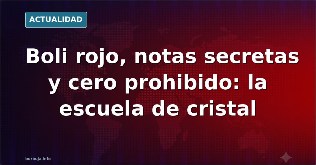 El boli rojo no es el problema: la escuela se ha vuelto de cristal