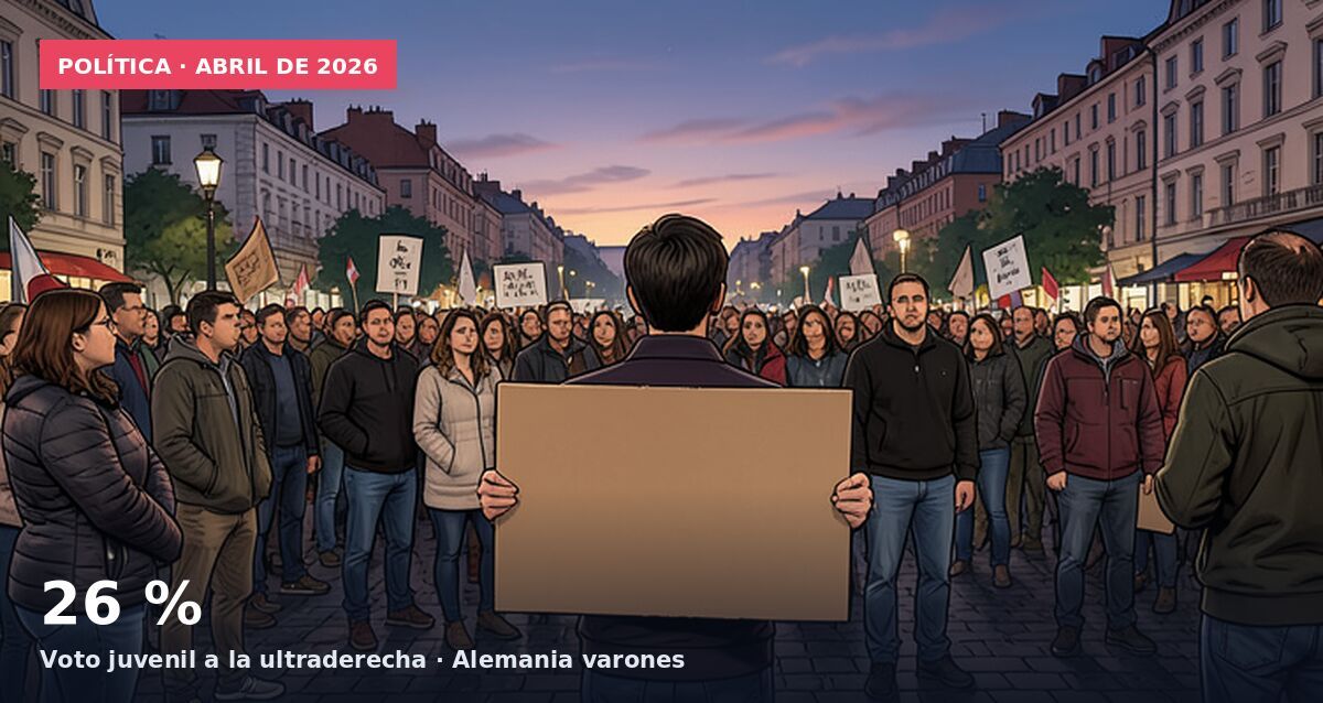 Política · abril de 2026: 26 % Voto juvenil a la ultraderecha · Alemania varones
