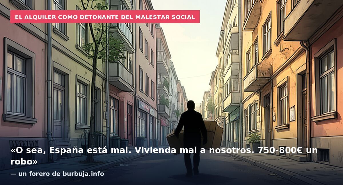 El alquiler como detonante del malestar social: «O sea, España está mal. Vivienda mal a nosotros. 750-800€ un robo» — un forero de burbuja.info