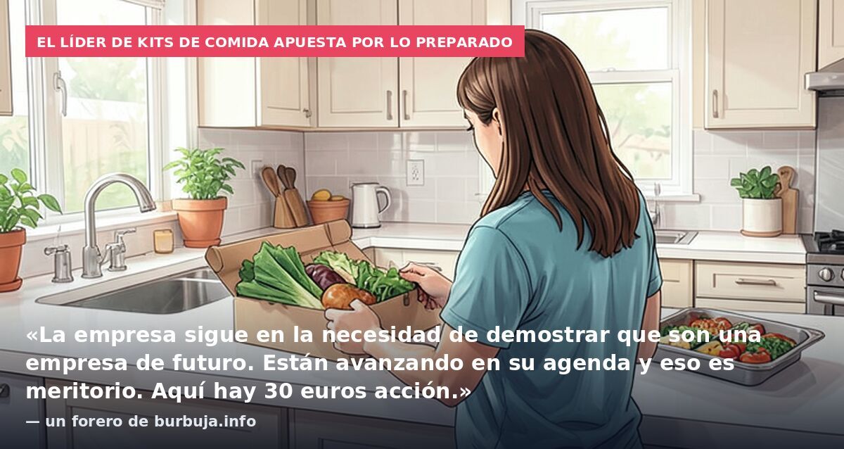 El líder de kits de comida apuesta por lo preparado: «La empresa sigue en la necesidad de demostrar que son una empresa de futuro. Están avanzando en su agenda y eso es meritorio. Aquí hay 30 euros acción.» — un forero de burbuja.info