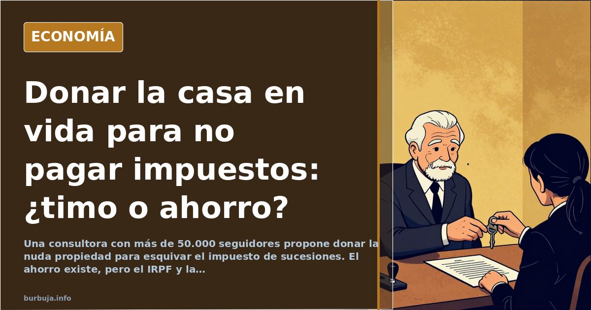Donar la casa en vida: el consejo fiscal que no convence