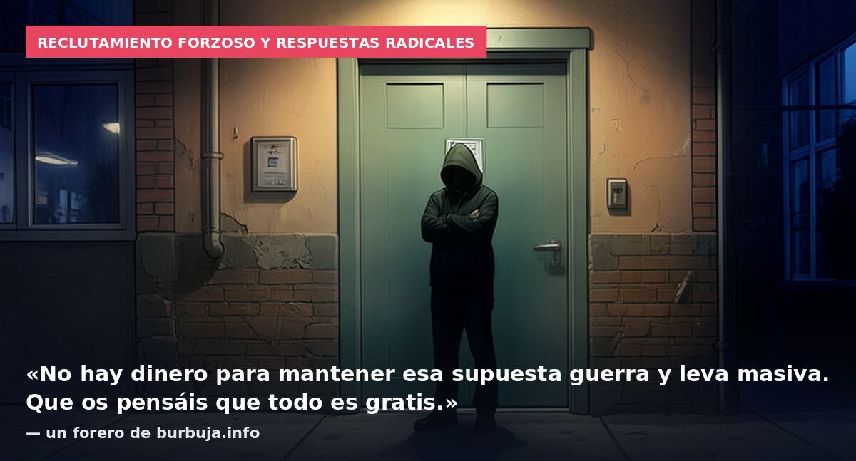 Reclutamiento forzoso y respuestas radicales: «No hay dinero para mantener esa supuesta guerra y leva masiva. Que os pensáis que todo es gratis.» — un forero de burbuja.info