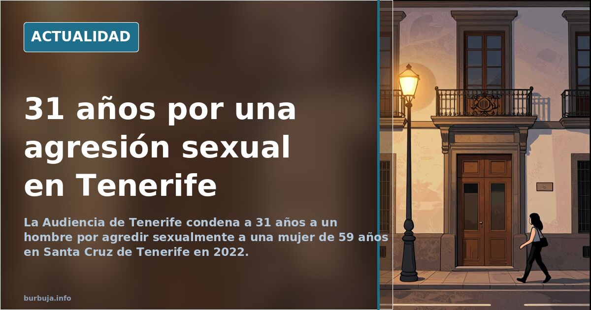 Condenado a 31 años por agredir sexualmente a una mujer en Tenerife
