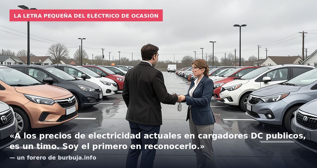 La letra pequeña del eléctrico de ocasión: «A los precios de electricidad actuales en cargadores DC publicos, es un timo. Soy el primero en reconocerlo.» — un forero de burbuja.info
