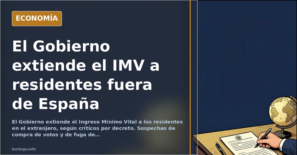 El Gobierno extiende el IMV a residentes en el extranjero