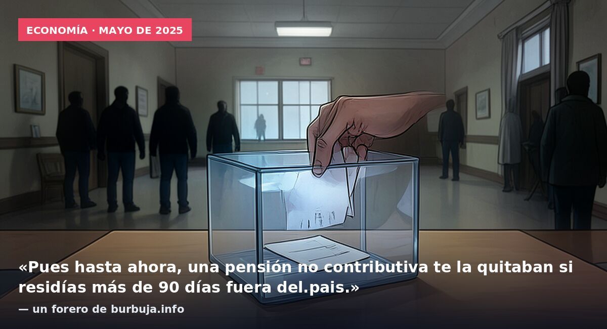Economía · mayo de 2025: «Pues hasta ahora, una pensión no contributiva te la quitaban si residías más de 90 días fuera del.pais.» — un forero de burbuja.info