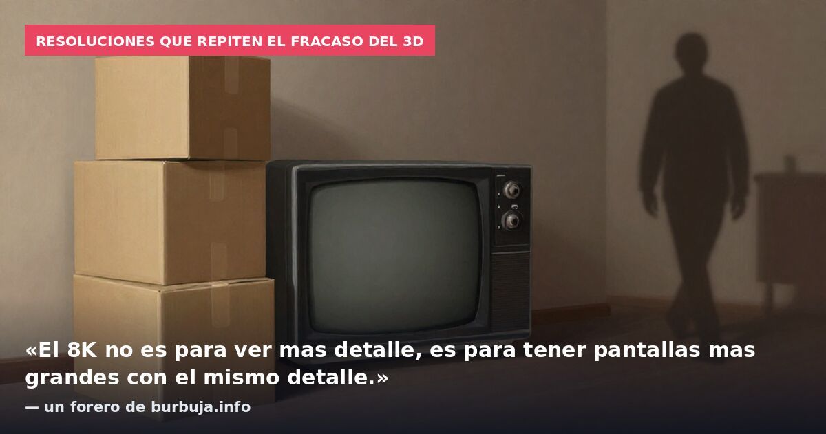 Resoluciones que repiten el fracaso del 3D: «El 8K no es para ver mas detalle, es para tener pantallas mas grandes con el mismo detalle.» — un forero de burbuja.info