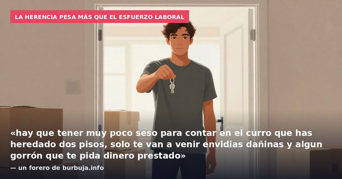 La herencia pesa más que el esfuerzo laboral: «hay que tener muy poco seso para contar en el curro que has heredado dos pisos, solo te van a venir envidias dañinas y algun gorrón que te pida dinero prestado» — un forero de burbuja.info