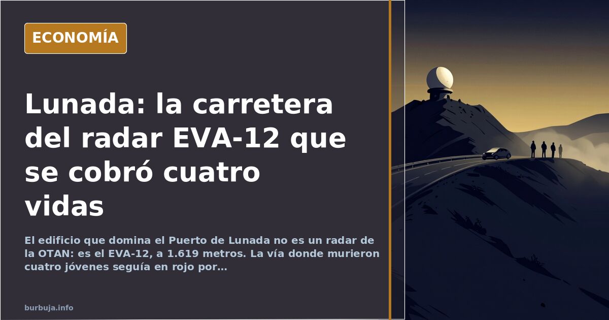El radar EVA-12 y la carretera del Puerto de Lunada donde murieron cuatro jóvenes