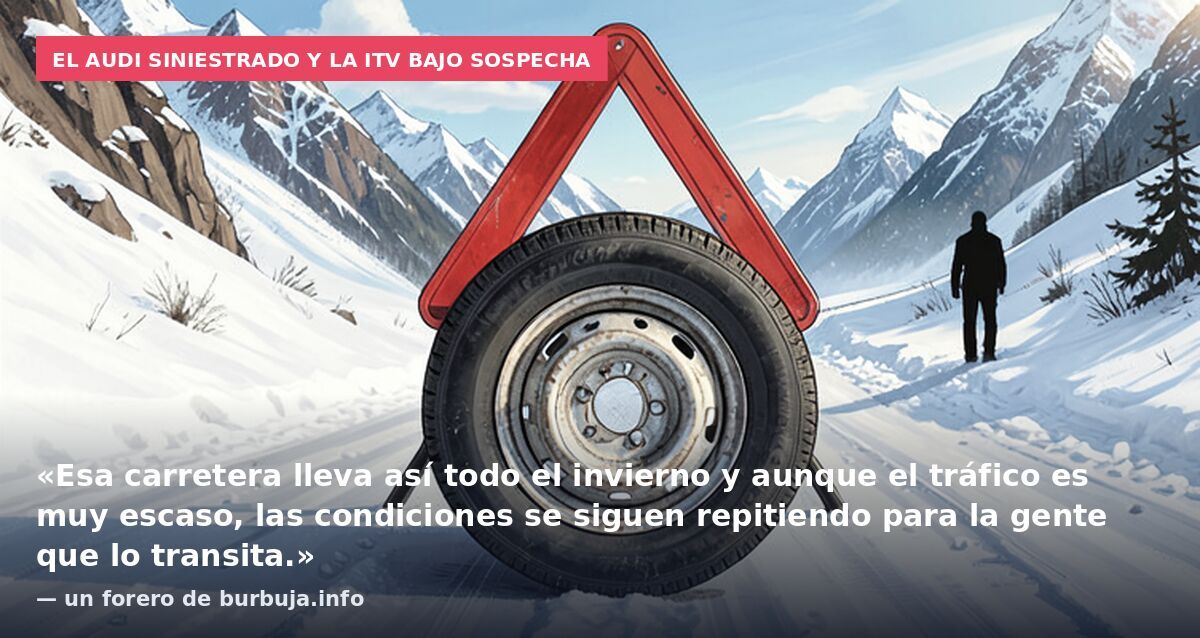 El Audi siniestrado y la ITV bajo sospecha: «Esa carretera lleva así todo el invierno y aunque el tráfico es muy escaso, las condiciones se siguen repitiendo para la gente que lo transita.» — un forero de burbuja.info
