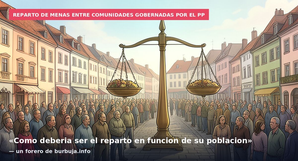 Reparto de menas entre comunidades gobernadas por el PP: «Como deberia ser el reparto en funcion de su poblacion» — un forero de burbuja.info