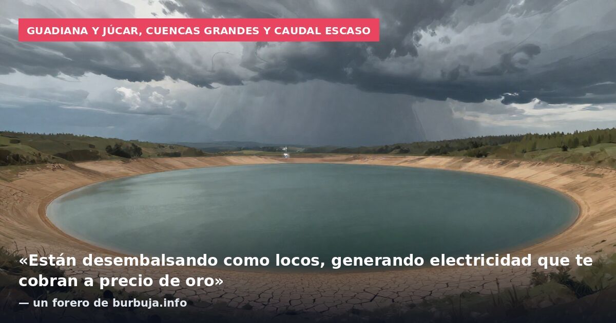 Guadiana y Júcar, cuencas grandes y caudal escaso: «Están desembalsando como locos, generando electricidad que te cobran a precio de oro» — un forero de burbuja.info