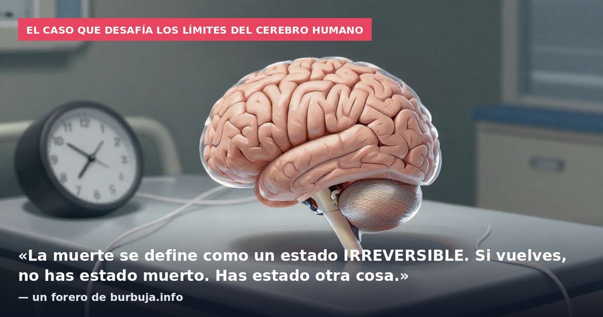 El caso que desafía los límites del cerebro humano: «La muerte se define como un estado IRREVERSIBLE. Si vuelves, no has estado muerto. Has estado otra cosa.» — un forero de burbuja.info