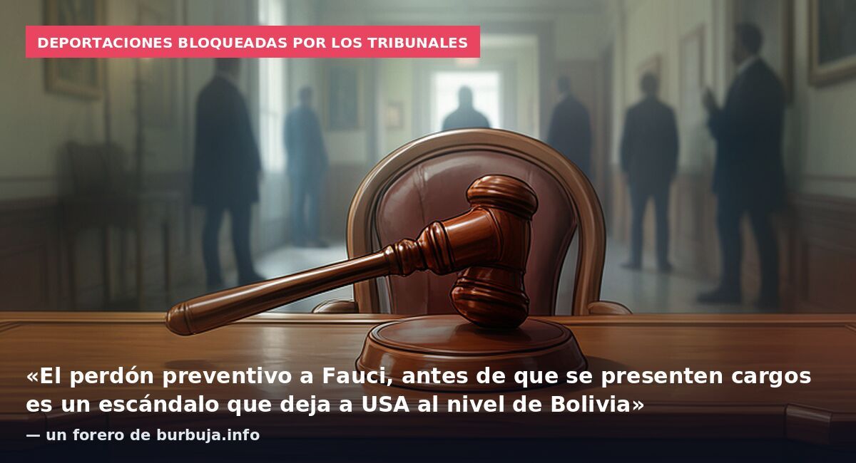 Deportaciones bloqueadas por los tribunales: «El perdón preventivo a Fauci, antes de que se presenten cargos es un escándalo que deja a USA al nivel de Bolivia» — un forero de burbuja.info