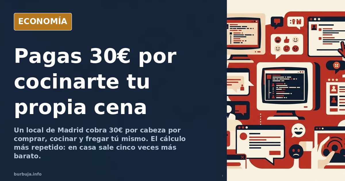 Mesa de restaurante con plancha individual y bandejas de supermercado envasadas listas para que el cliente cocine su propia c