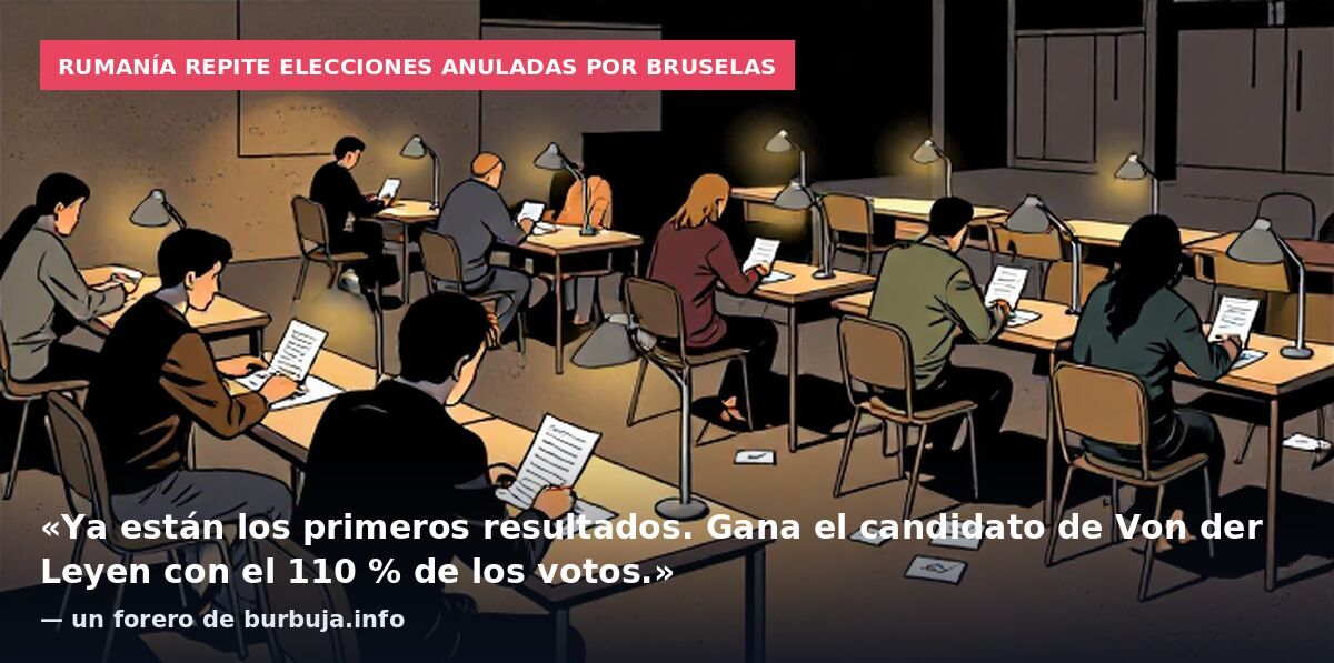 Rumanía repite elecciones anuladas por Bruselas: «Ya están los primeros resultados. Gana el candidato de Von der Leyen con el 110 % de los votos.» — un forero de burbuja.info