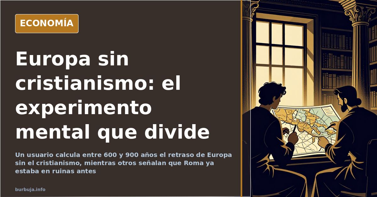 Ilustración editorial de columnas romanas en ruinas frente a un horizonte tecnológico, simbolizando el debate sobre el retras
