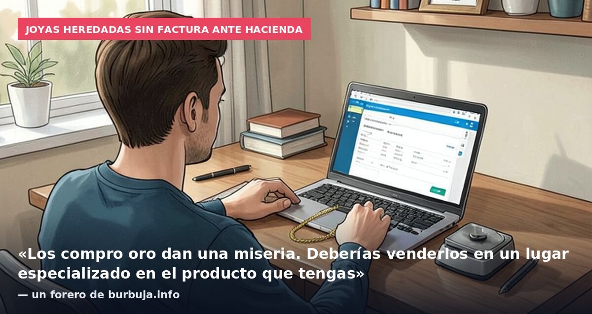 Joyas heredadas sin factura ante Hacienda: «Los compro oro dan una miseria. Deberías venderlos en un lugar especializado en el producto que tengas» — un forero de burbuja.info