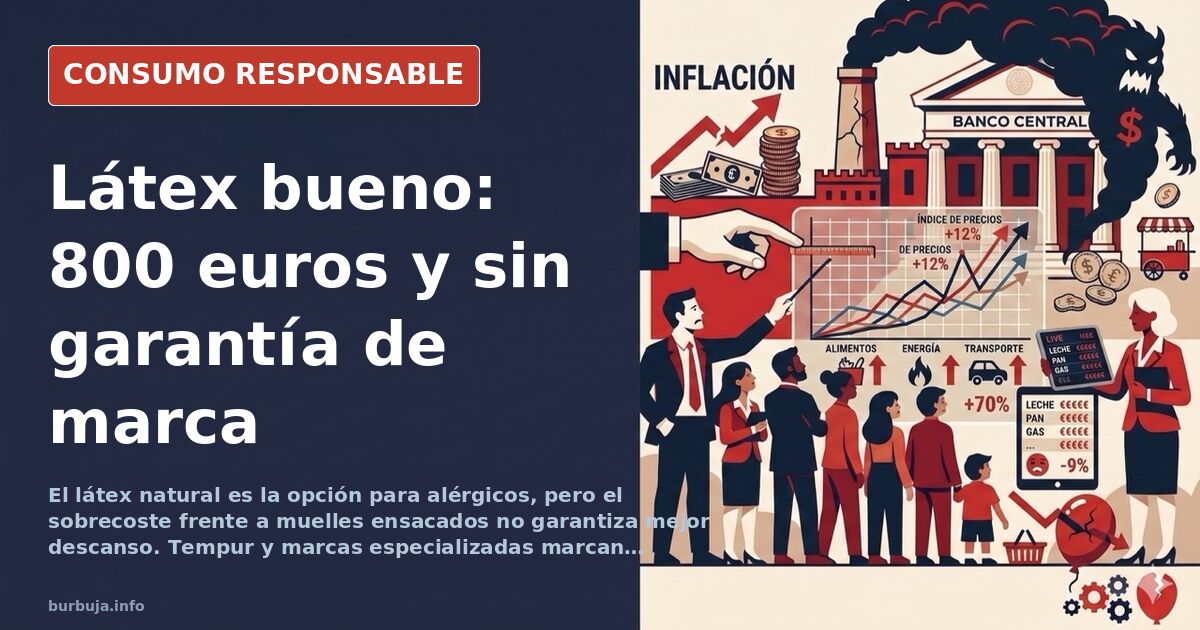 Colchón de látex natural con textura porosa, símbolo de transpirabilidad y confort para alérgicos