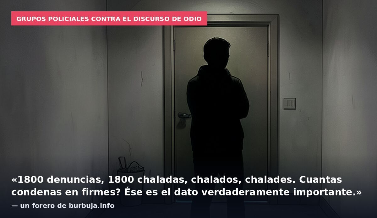Grupos policiales contra el discurso de odio: «1800 denuncias, 1800 chaladas, chalados, chalades. Cuantas condenas en firmes? Ése es el dato verdaderamente importante.» — un forero de burbuja.info