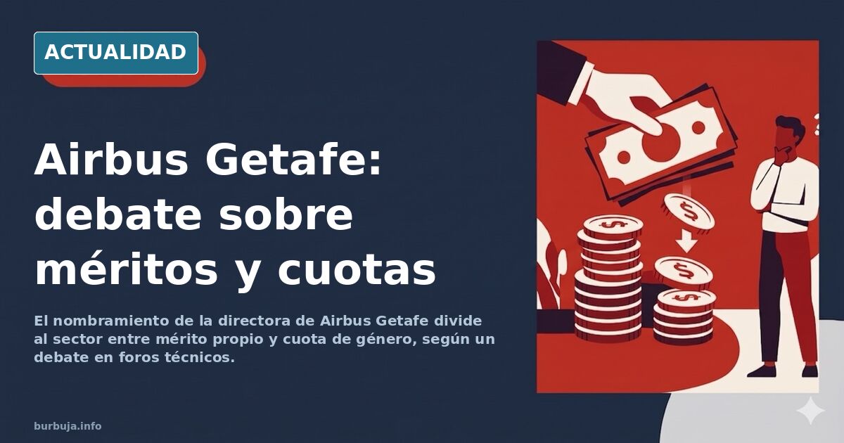 Directiva de Airbus Getafe en una planta aeronáutica, con aviones en producción al fondo y luz natural