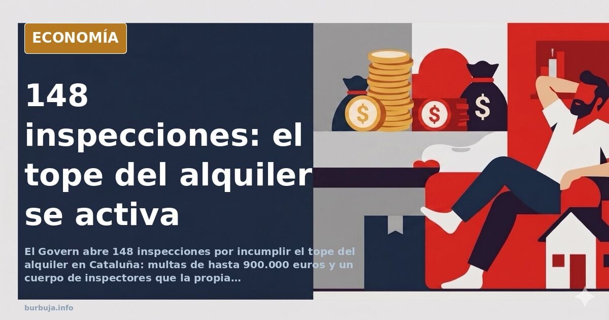 Fachada de un edificio de viviendas con carteles de alquiler en una inmobiliaria de Barcelona