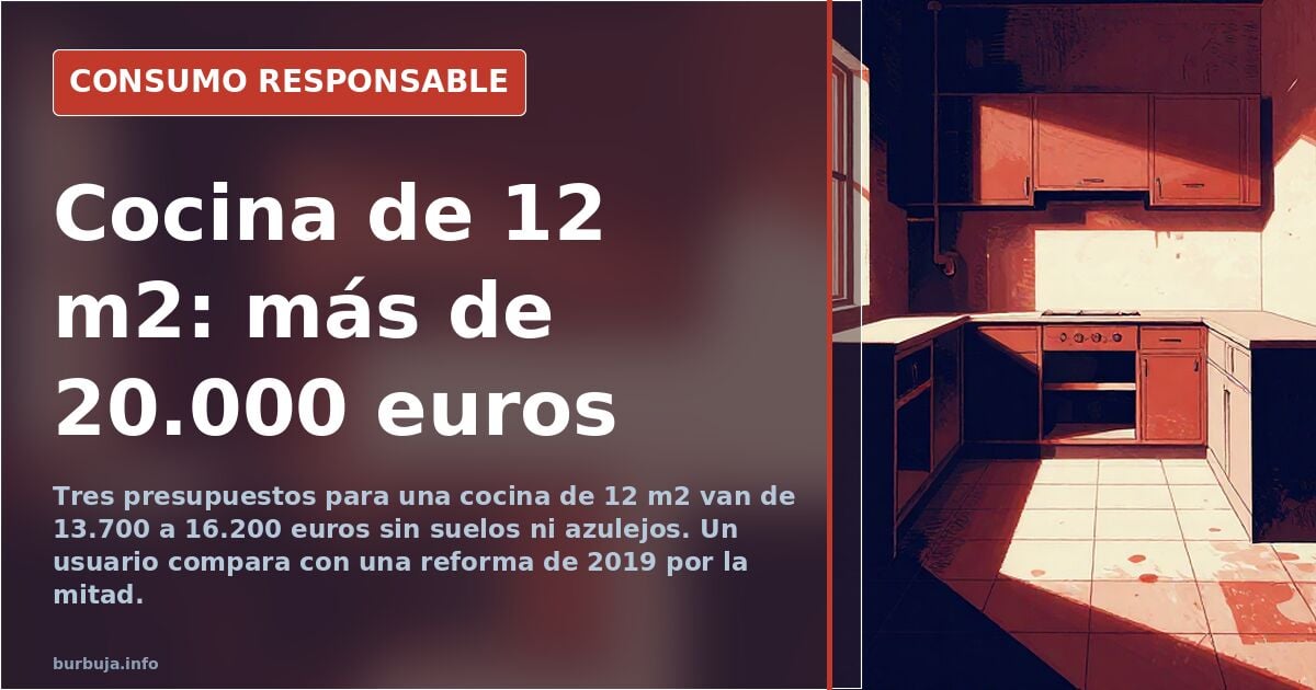 Cocina moderna de doce metros cuadrados con muebles bajos y encimera, pendiente de reforma
