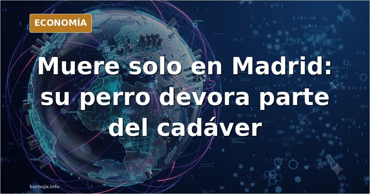 Ilustración editorial de un piso vacío en Madrid donde un hombre mayor murió solo y su perro quedó encerrado durante días