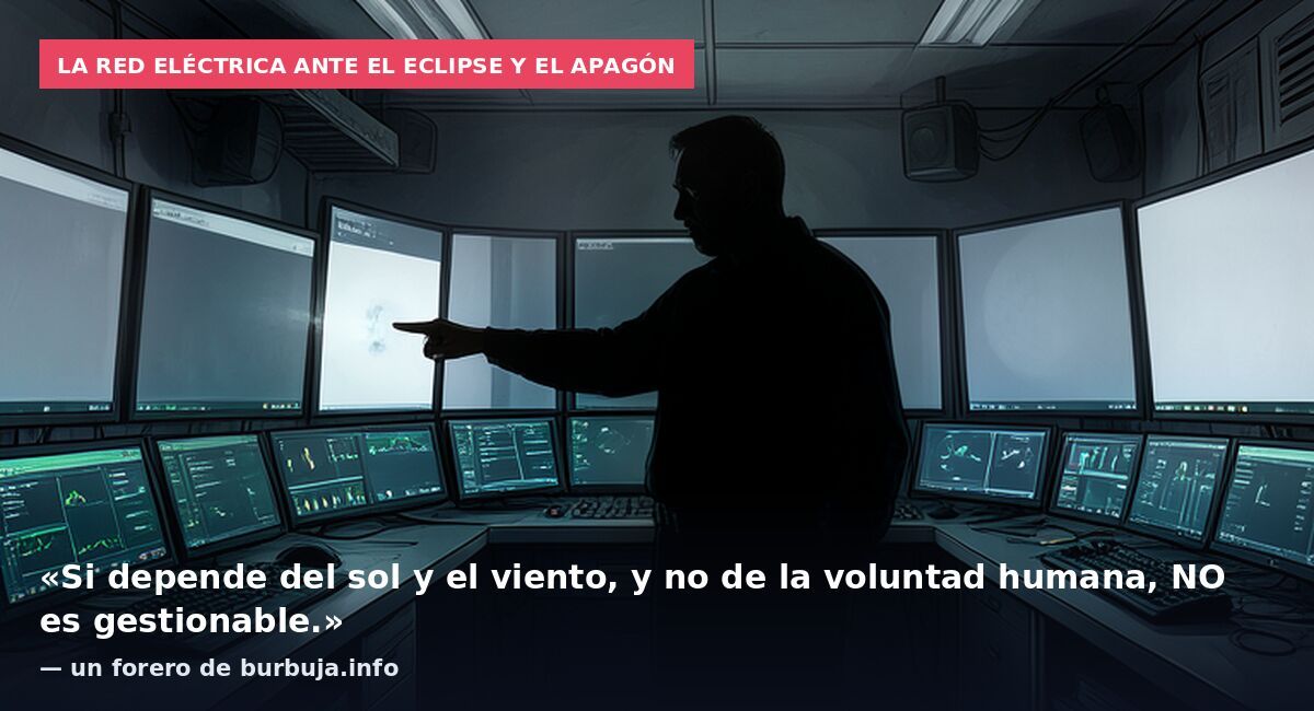 La red eléctrica ante el eclipse y el apagón: «Si depende del sol y el viento, y no de la voluntad humana, NO es gestionable.» — un forero de burbuja.info
