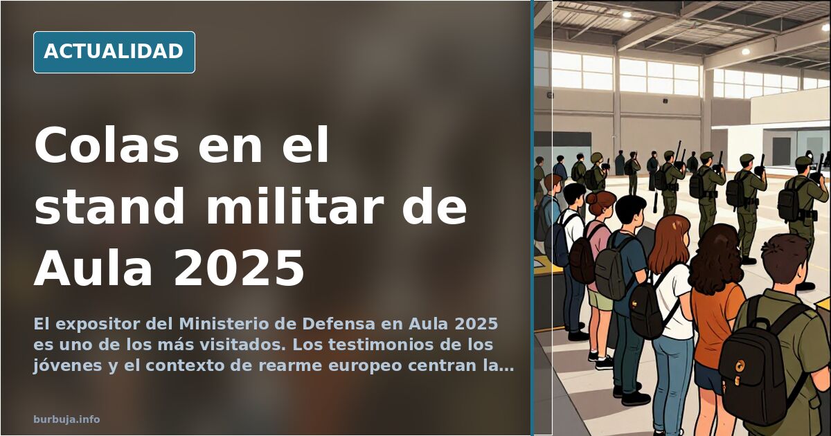 Colas en el stand militar de Aula 2025 en medio del debate sobre el rearme