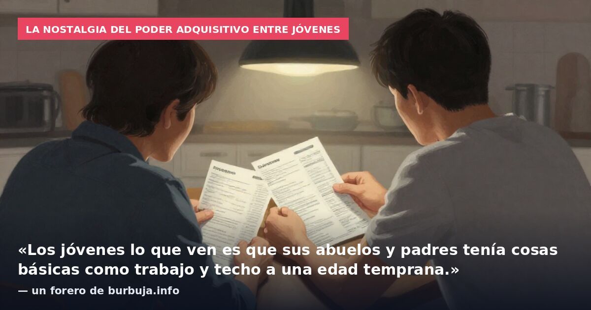 La nostalgia del poder adquisitivo entre jóvenes: «Los jóvenes lo que ven es que sus abuelos y padres tenía cosas básicas como trabajo y techo a una edad temprana.» — un forero de burbuja.info