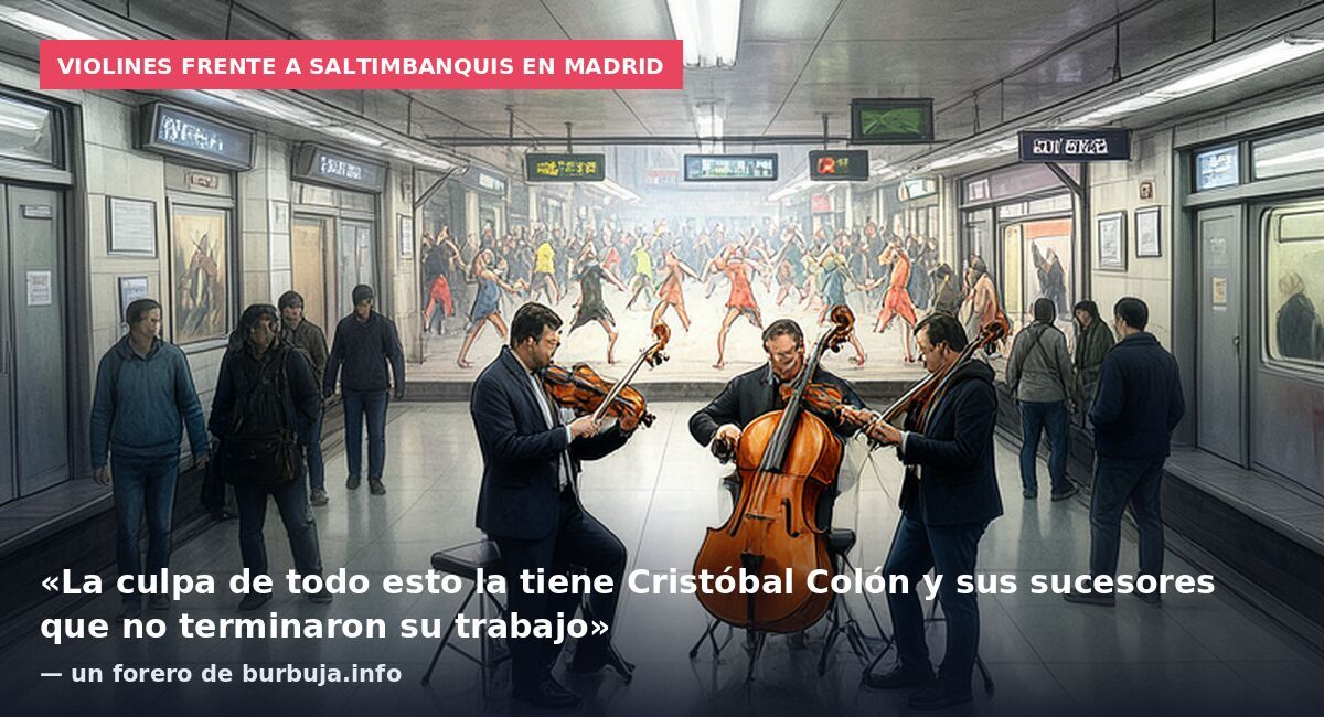 Violines frente a saltimbanquis en Madrid: «La culpa de todo esto la tiene Cristóbal Colón y sus sucesores que no terminaron su trabajo» — un forero de burbuja.info