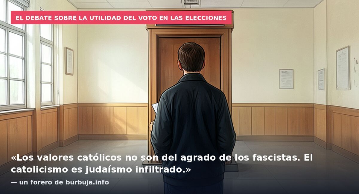 El debate sobre la utilidad del voto en las elecciones: «Los valores católicos no son del agrado de los fascistas. El catolicismo es judaísmo infiltrado.» — un forero de burbuja.info