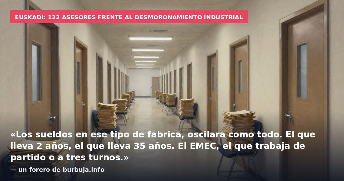 Euskadi: 122 asesores frente al desmoronamiento industrial: «Los sueldos en ese tipo de fabrica, oscilara como todo. El que lleva 2 años, el que lleva 35 años. El EMEC, el que trabaja de partido o a tres turnos.» — un forero de burbuja.info