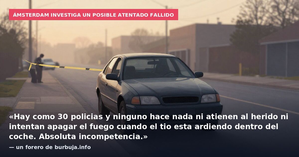 Ámsterdam investiga un posible atentado fallido: «Hay como 30 policias y ninguno hace nada ni atienen al herido ni intentan apagar el fuego cuando el tio esta ardiendo dentro del coche. Absoluta incompetencia.» — un forero de burbuja.info