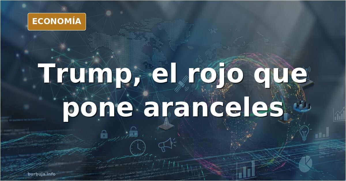 Ilustración editorial de un muro arancelario con siluetas de líderes y símbolos económicos en tonos azul marino y dorado
