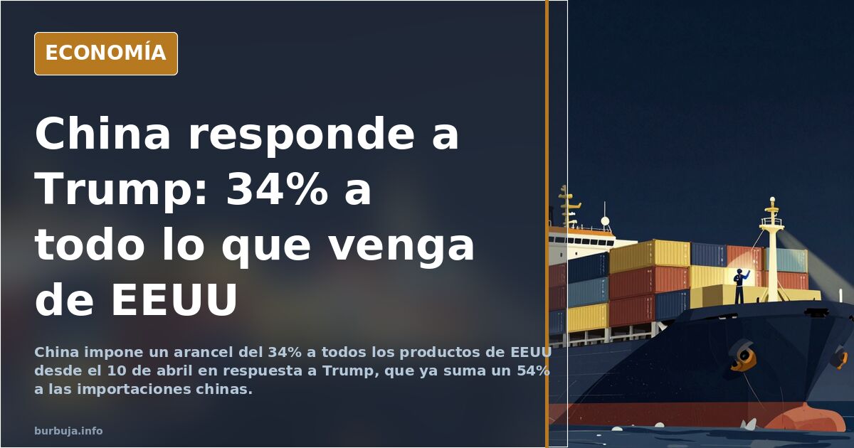 China impone un arancel del 34% a todos los productos de EEUU desde el 10 de abril