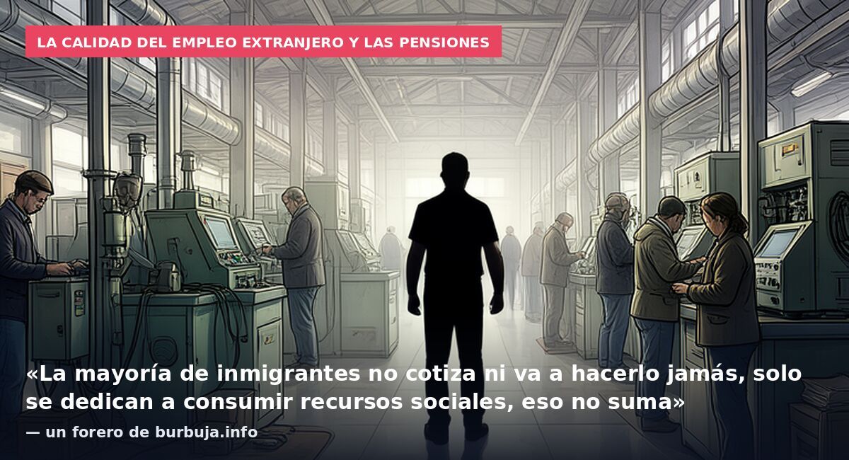La calidad del empleo extranjero y las pensiones: «La mayoría de inmigrantes no cotiza ni va a hacerlo jamás, solo se dedican a consumir recursos sociales, eso no suma» — un forero de burbuja.info