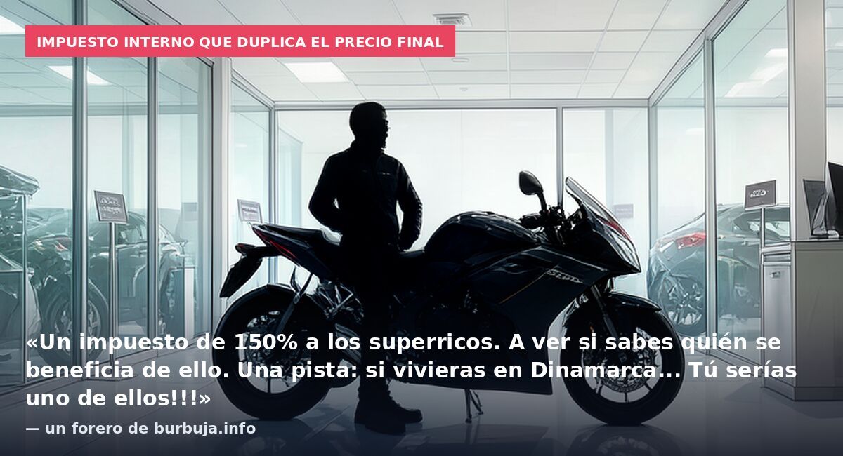 Impuesto interno que duplica el precio final: «Un impuesto de 150% a los superricos. A ver si sabes quién se beneficia de ello. Una pista: si vivieras en Dinamarca... Tú serías uno de ellos!!!» — un forero de burbuja.info
