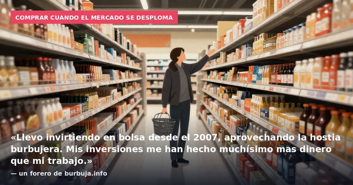 Comprar cuando el mercado se desploma: «Llevo invirtiendo en bolsa desde el 2007, aprovechando la hostia burbujera. Mis inversiones me han hecho muchísimo mas dinero que mi trabajo.» — un forero de burbuja.info