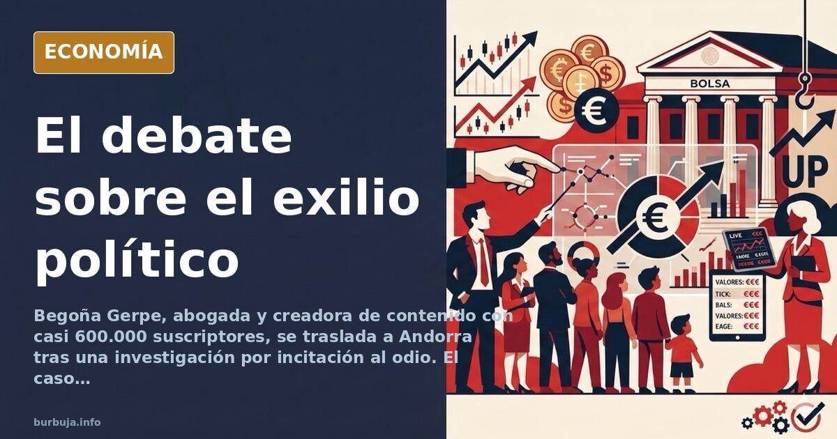 Ilustración editorial de una maleta junto a una balanza de la justicia sobre un mapa de España, símbolo del debate sobre el e