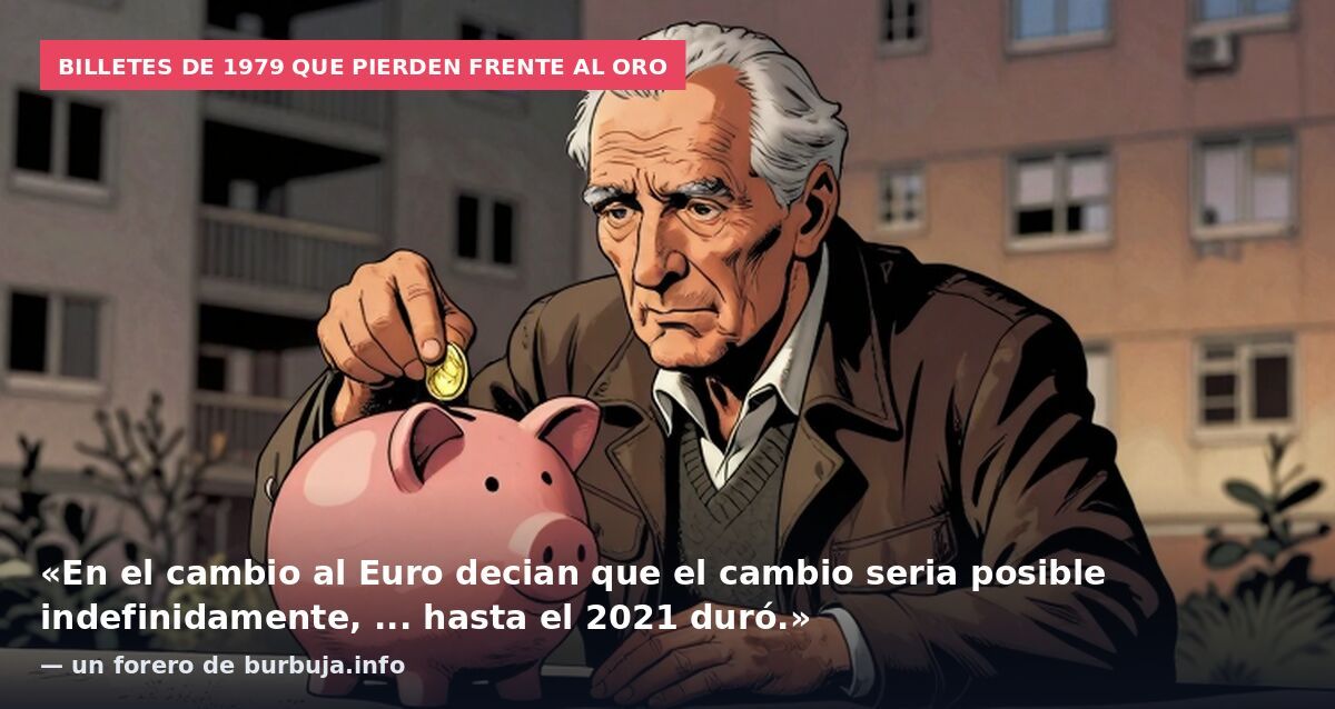 Billetes de 1979 que pierden frente al oro: «En el cambio al Euro decian que el cambio seria posible indefinidamente, ... hasta el 2021 duró.» — un forero de burbuja.info