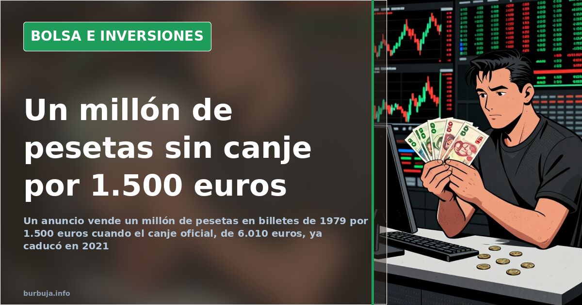 Billetes de 5.000 pesetas de 1979 de un lote de un millón de pesetas puesto a la venta