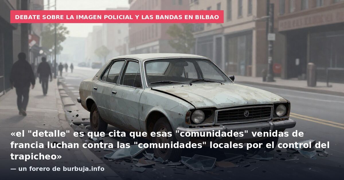 Debate sobre la imagen policial y las bandas en Bilbao: «el "detalle" es que cita que esas "comunidades" venidas de francia luchan contra las "comunidades" locales por el control del trapicheo» — un forero de burbuja.info
