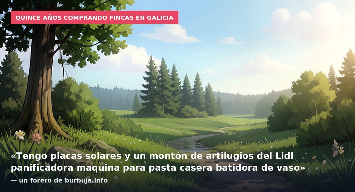 Quince años comprando fincas en Galicia: «Tengo placas solares y un montón de artilugios del Lidl panificadora maquina para pasta casera batidora de vaso» — un forero de burbuja.info