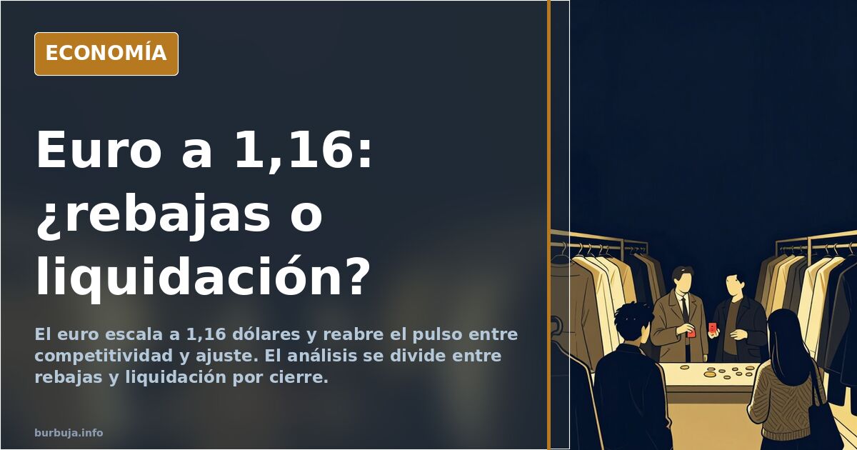 El euro escala a 1,16 dólares y divide el análisis económico