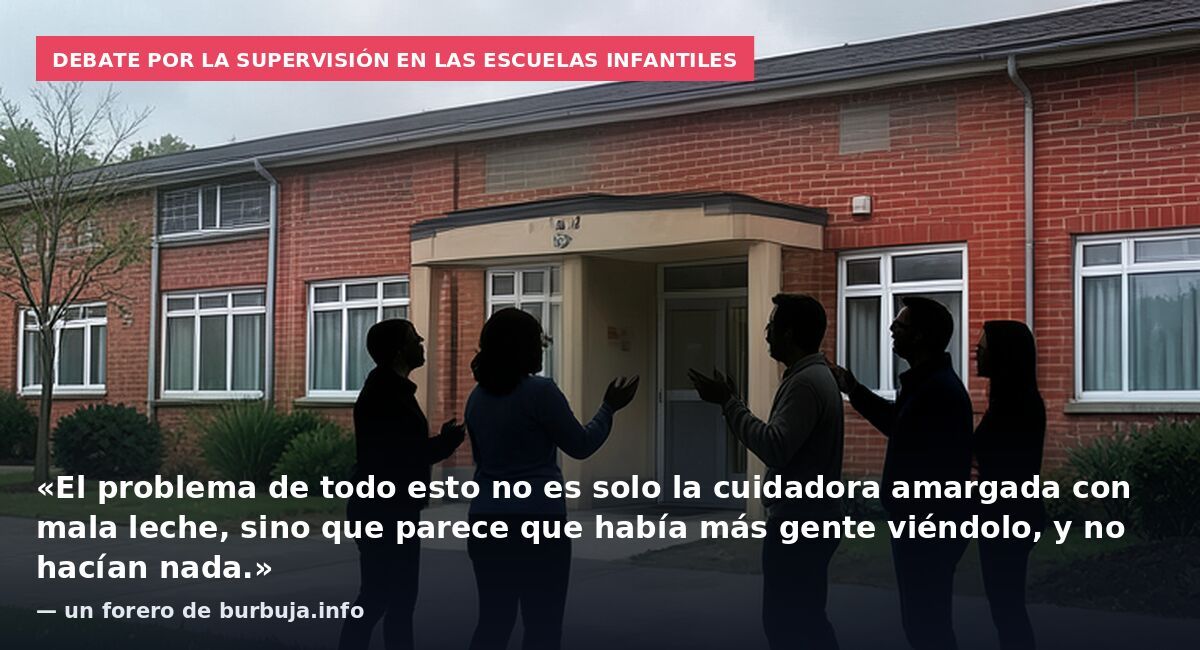 Debate por la supervisión en las escuelas infantiles: «El problema de todo esto no es solo la cuidadora amargada con mala leche, sino que parece que había más gente viéndolo, y no hacían nada.» — un forero de burbuja.info